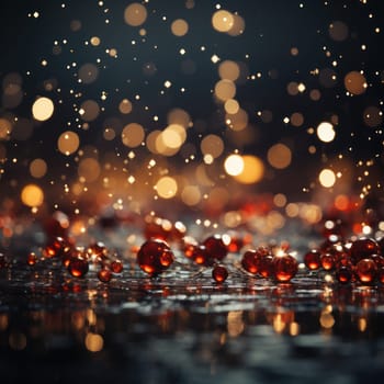decorations on Christmas blurred background. abstract background. concept of holidays and Christmas.Generative AI