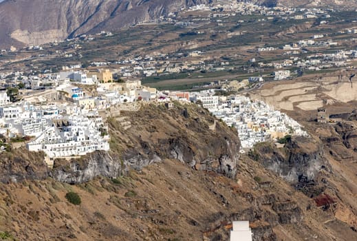 The whitewashed town of Fira on Santorini island, Cyclades, Greece