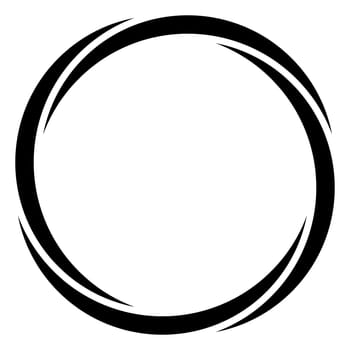 Round curve frame, 4 sectors moon ornament circle border doodle