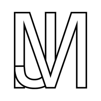 Logo sign mj jm icon double letters logotype m j