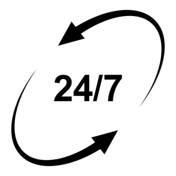 24 hours day round clock work service, 7 days week
