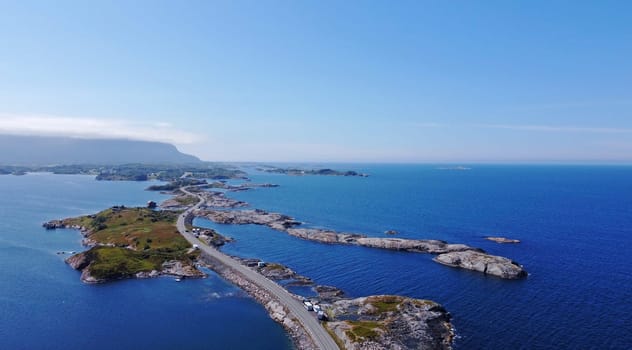 Drone photo from atlantic road in norway