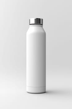 mockup of a reusable glass bottle on a light background. without plastic. Generative AI