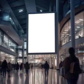 mockup Empty white billboard. poster for advertising, 3D rendering. Marketing communication concept for promoting or selling an idea and a product. Generative AI