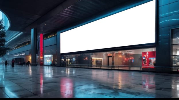 mockup Empty white billboard. poster for advertising, 3D rendering. Marketing communication concept for promoting or selling an idea and a product. Generative AI