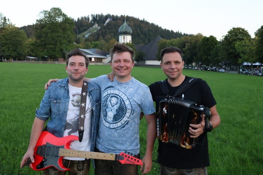 The village rockers (brothers Tobias,Markus and Philipp Thomann) at the guest performance in Hinterzarten on the occasion of the anniversary weekend