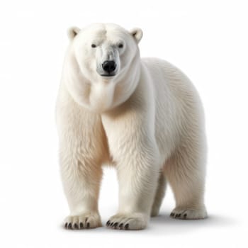 Polar bear isolated on white AI generated image