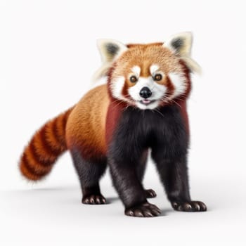 Red panda isolated on white AI generated image