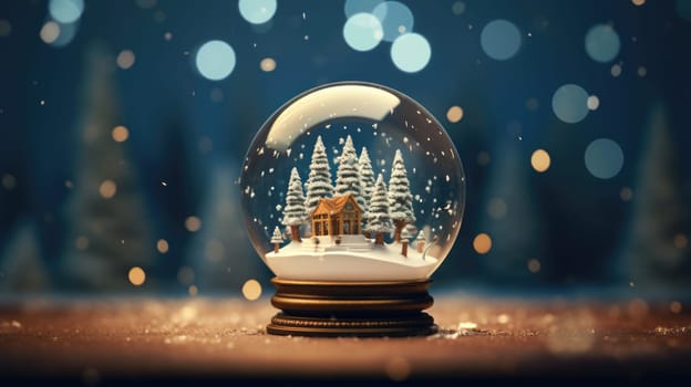 x'mas christmas winter snowglobe cabin, ai