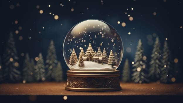 x'mas christmas winter snowglobe cabin, ai