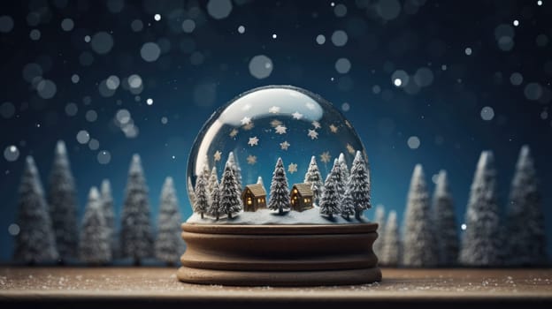 x'mas christmas winter snowglobe cabin, ai
