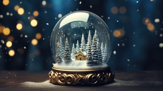 x'mas christmas winter snowglobe cabin, ai