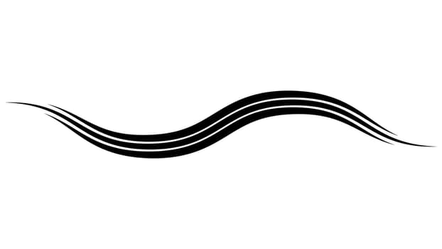 Triple curved wavy line swoosh on swish, logo strip