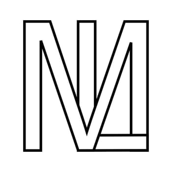 Logo sign ml lm icon double letters logotype m l