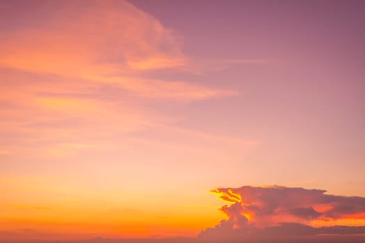 Abstract and pattern of cloud sky Calming coral, Orange, Trend color of the year background, Pattern of colorful cloud and sky sunset or sunrise: Dramatic sunset in twilight, Beautyful of sky