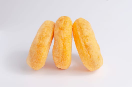 Donuts cake bakery sprinkled with sugar on white background