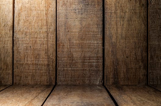 Empty wooden desk table and bag, Old brown dark wood wall texture and pattern background for design, Still life style, Wood texture, Wood background, wood pattern