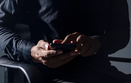 Connecting and communicating people through the network of the Internet, Business man with smartphone mobile, Networking people concept, People's work and transactions occur online and on the internet.