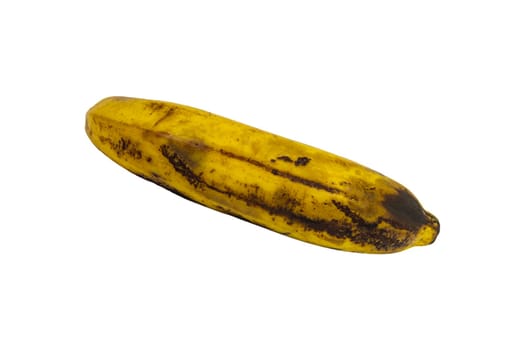 Rotten banana isolated on white background, Clipping path