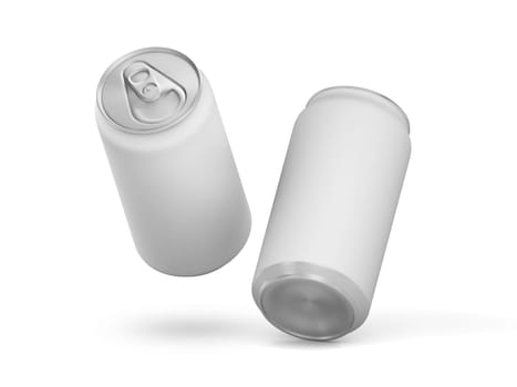 Aluminum drink can mockup isolated on white background