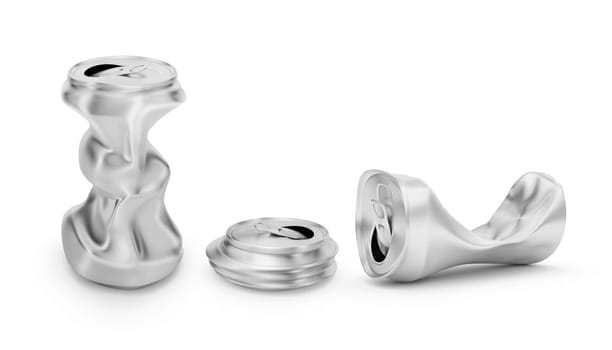 Compressed cans isolated on a white background