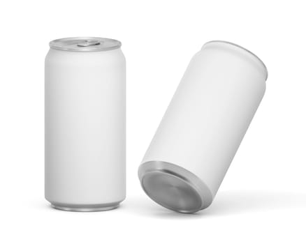 Aluminum drink can mockup isolated on white background