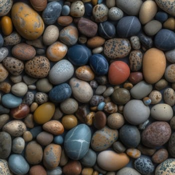 colorful pebble stones background, seamless tile, Ai generated