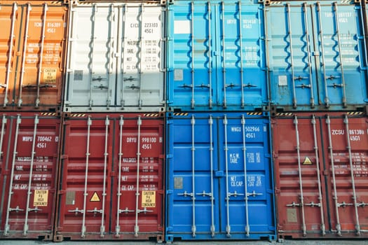 Background of Shipping Containers in a Harbor Terminal