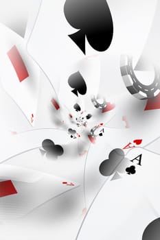 Illustration of a Background with Casino Elements. Concept of betting, gamble, game.