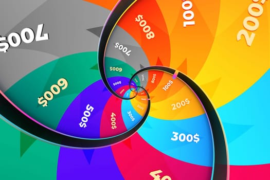 Jackpot fortune wheel background Illustration. Concept of risk, luck, gambling.