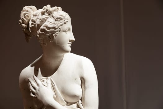 Bassano del Grappa, Italy - December 2022: Venus sculpture by Antonio Canova. Classical Aphrodite beauty
