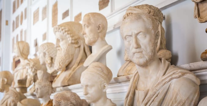 ROME, ITALY - CIRCA AUGUST 2020: Vatican museum interior collection perspective