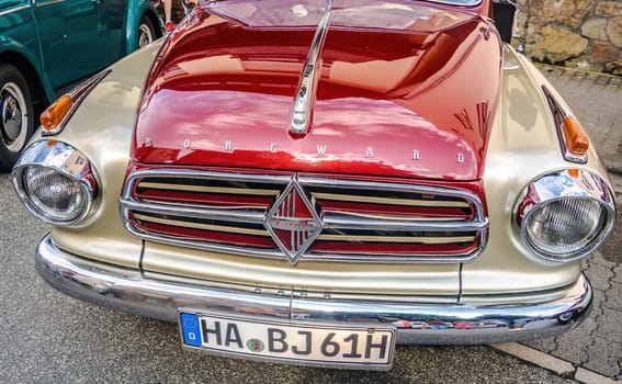 WETTENBERG, HESSE, GERMANY - 07 - 28 - 2023: BORGWARD ISABELLA on a traditional Car Show Golden Oldies near Giessen, Hesse.