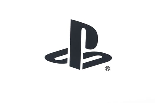 HUETTENBERG, HESSE/GERMANY - 8-04-2023: Sony Playstation 5 Play Logo with trademark sign over white background.