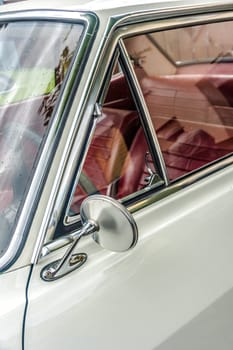 WETTENBERG, HESSE, GERMANY - 07 - 28 - 2023: Details from classic OPEL REKORD on a traditional Car Show in Krofdorf-Gleiberg, near Giessen in Hesse.