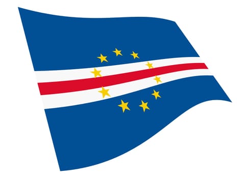 A Cape Verde waving flag graphic isolated on white with clipping path