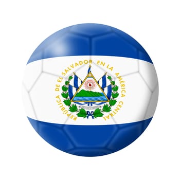 An El Salvador soccer ball football 3d illustration isolated on white with clipping path