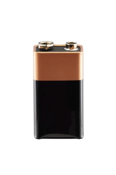 A 9 volt alkaline battery with male and female terminals