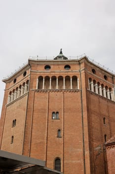 External Facade of the Baptistery of Cremona, Lombardy, Italy.