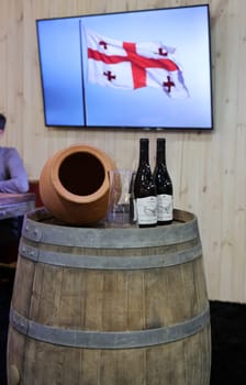 Cracow, Poland - November 17, 2022: International Wine Trade Fair ENOEXPO in Cracow. Producers of wine from all around the world meet the importers distributors and representatives.
