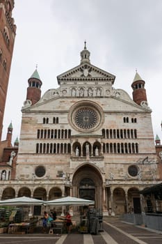 Cremona, Italy - September 7, 2022: Cathedral of Cremona or Cathedral of Santa Maria Assunta , Lombardy, Italy.