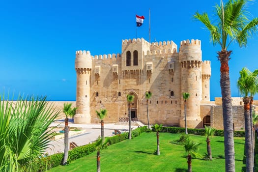 Fort of Qaitbay, fortress built on the place of famous Lighthouse if Alexandria, Egypt.