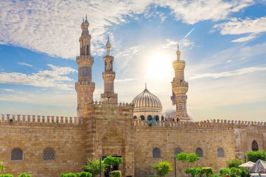Al-Azhar Mosque, famous islamic landmark of Cairo, Egypt.