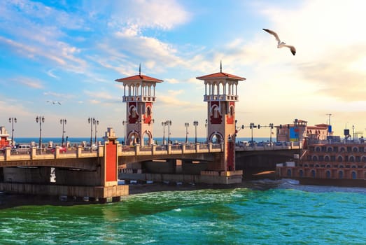 Stanley Bridge, famous pearl of Islamic architecture, Alexandria, Egypt.