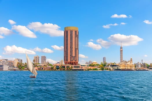 Exclusive view on the Nile and Cairo sights, Egypt.