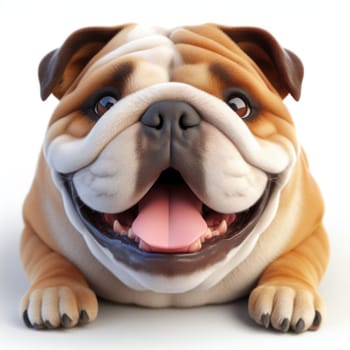 adorable happy british bulldog dog up close generative ai