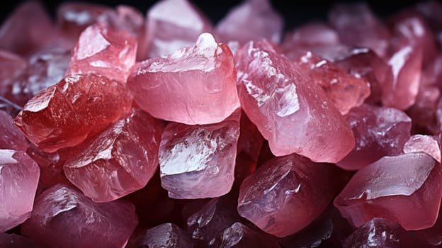 macro image of pink salt crystals.abstract background. Generative AI