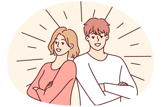 Smiling couple posing together