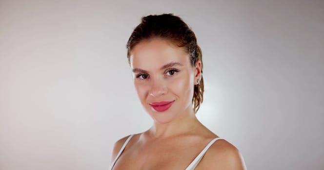 Female Beauty Skin Care. Beautiful Woman Face