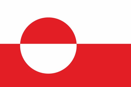 Flag of Greenland. Illustration of Greenland flag. Land symbol. National symbol of Greenland